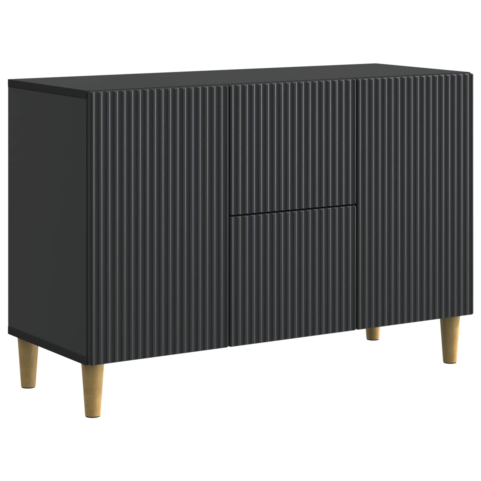 vidaXL Bufet z szufladą Czarny 89 x 34,5 x 60 cm Drewno inżynieryjne