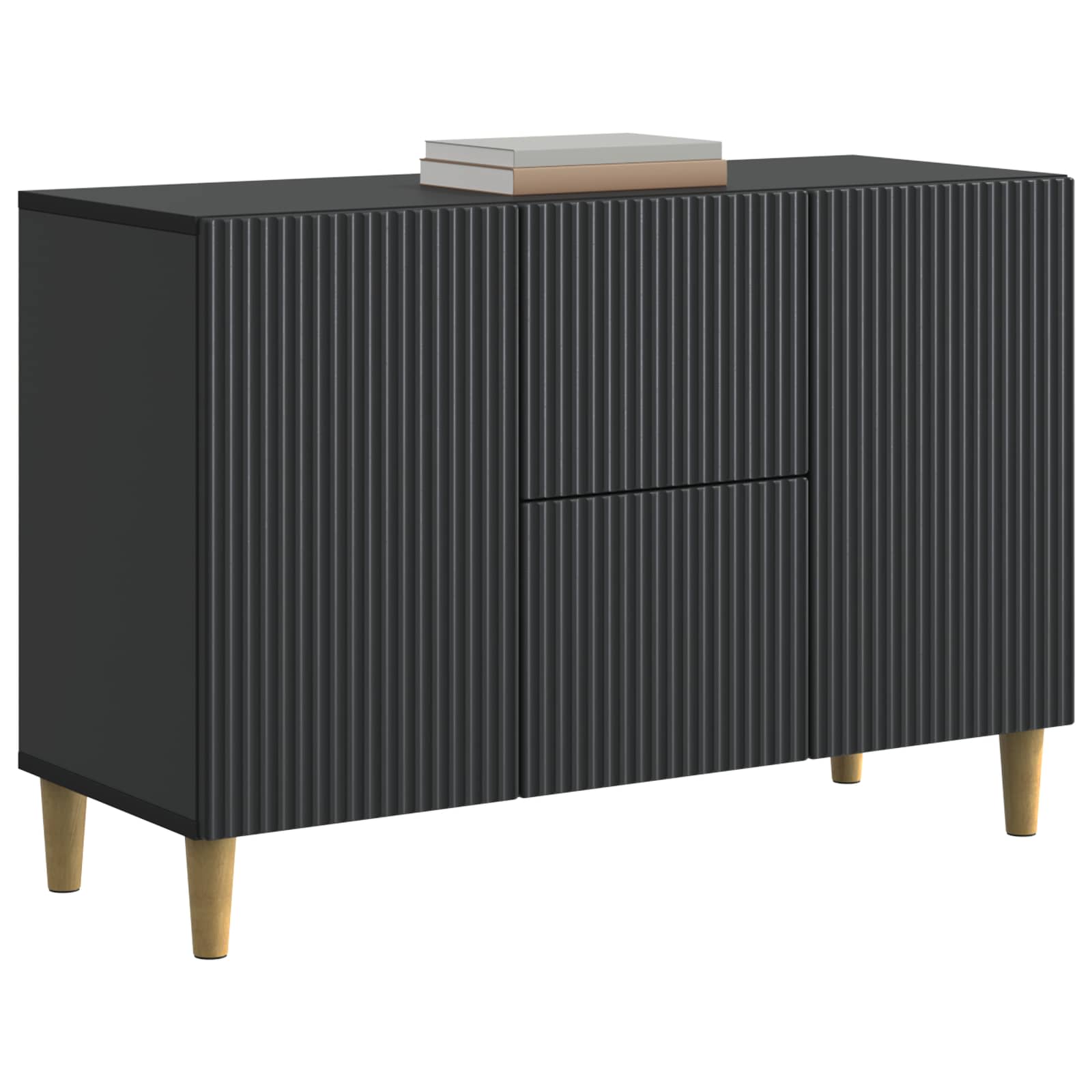 vidaXL Bufet z szufladą Czarny 89 x 34,5 x 60 cm Drewno inżynieryjne