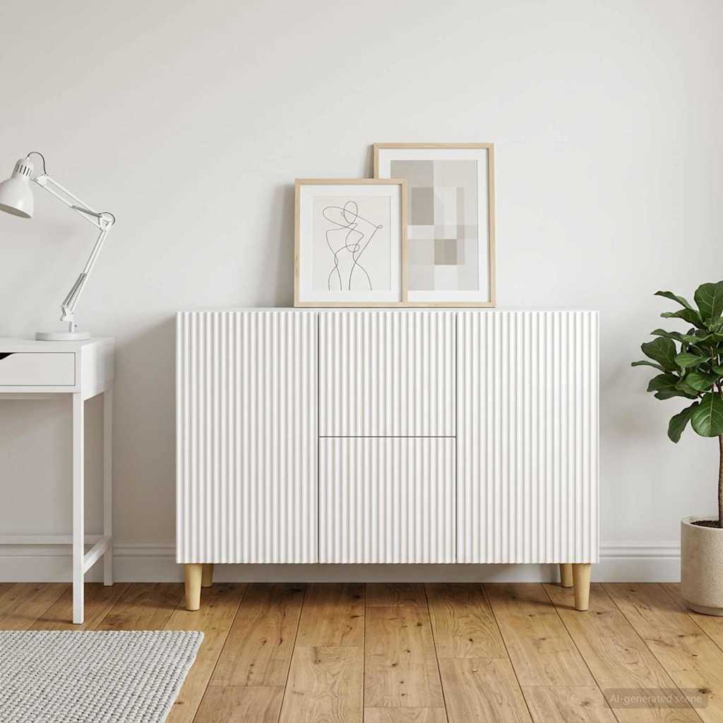 vidaXL Bufet Biały wysoki połysk 89 x 34,5 x 60 cm Drewno inżynieryjne