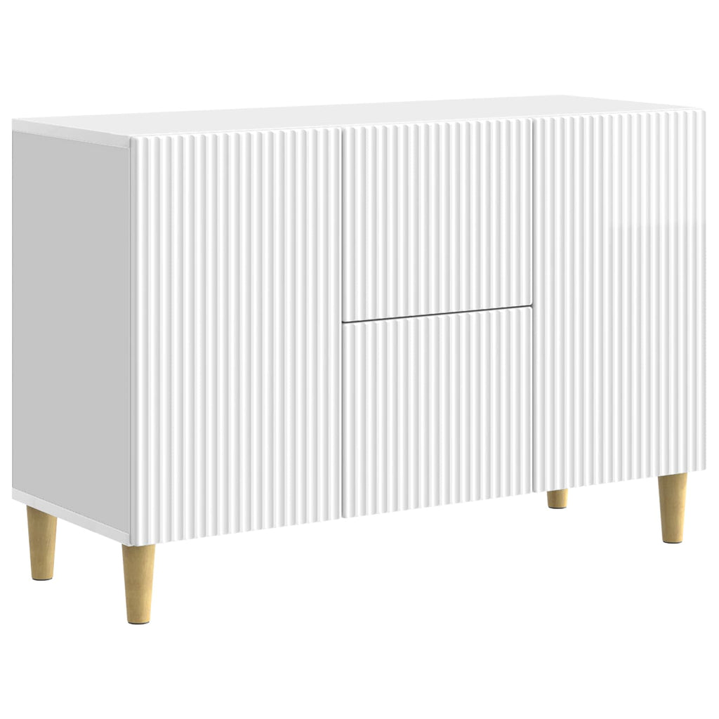 vidaXL Bufet Biały wysoki połysk 89 x 34,5 x 60 cm Drewno inżynieryjne