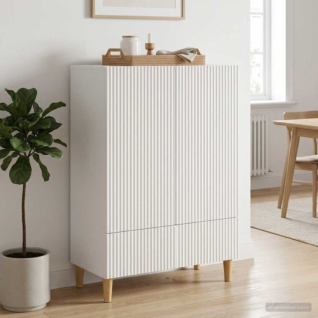 vidaXL Bufet Biały 66 x 34,5 x 95 cm Drewno inżynieryjne