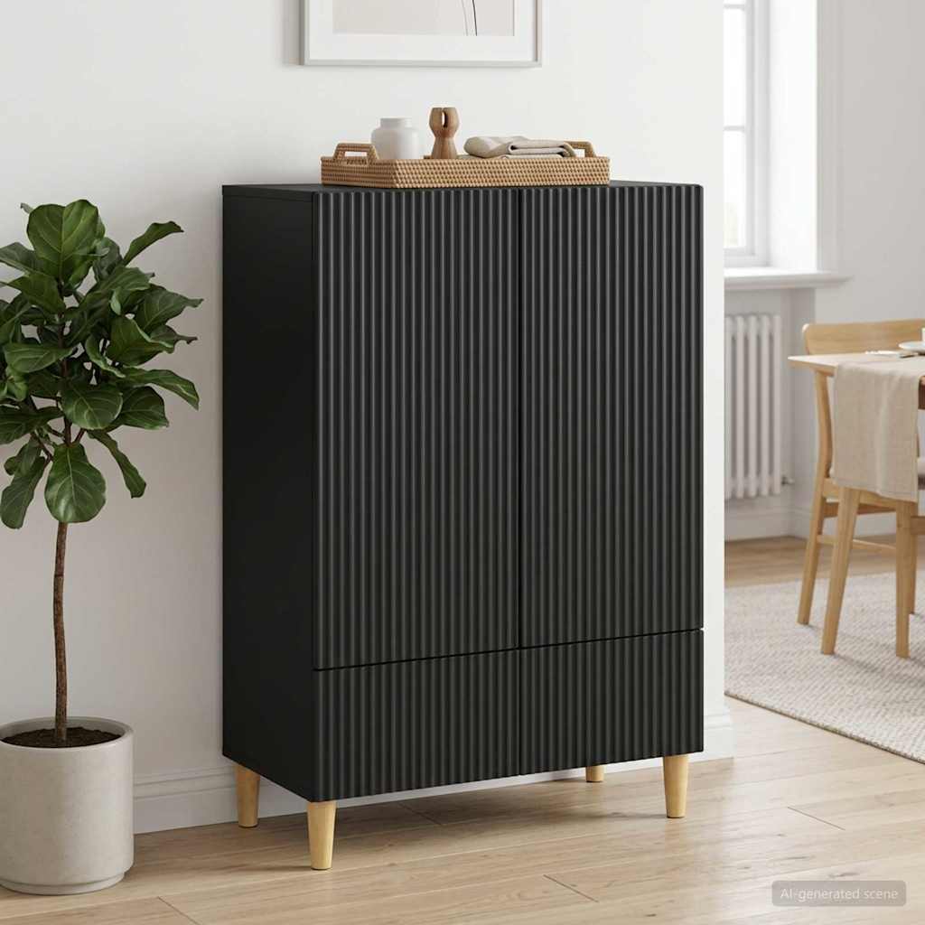 vidaXL Bufet z szufladą Czarny 66 x 34,5 x 95 cm Drewno inżynieryjne