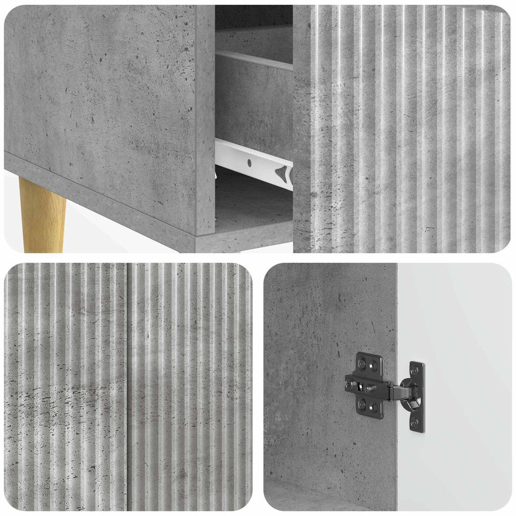 vidaXL Bufet Betonowy szary 66 x 34,5 x 95 cm Drewno inżynieryjne