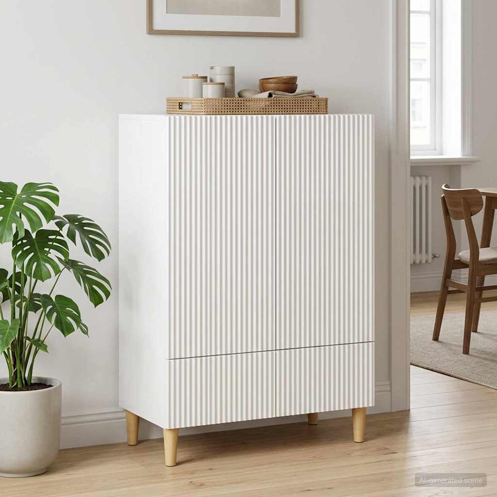 vidaXL Bufet Biały wysoki połysk 66 x 34,5 x 95 cm Drewno inżynieryjne