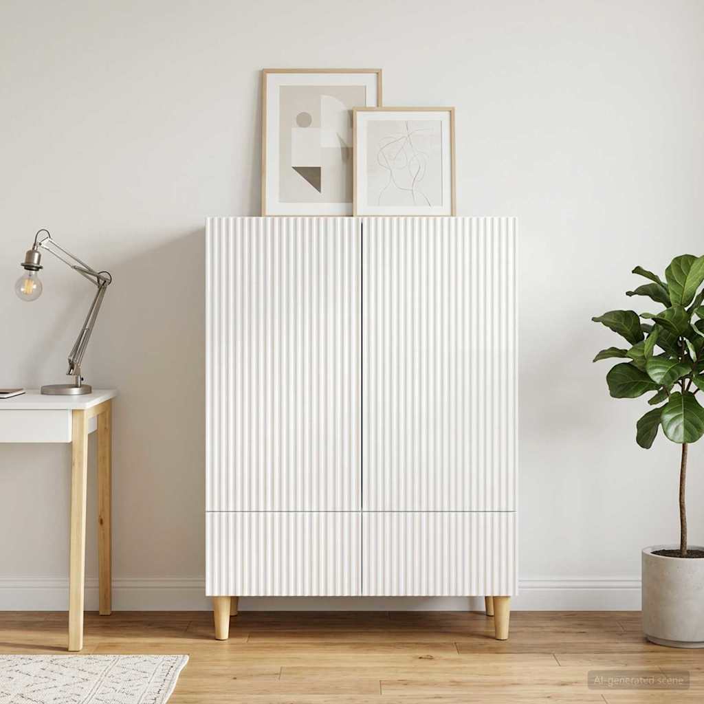 vidaXL Bufet Biały wysoki połysk 66 x 34,5 x 95 cm Drewno inżynieryjne