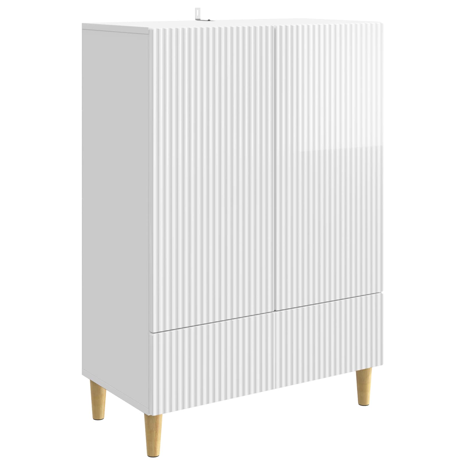 vidaXL Bufet Biały wysoki połysk 66 x 34,5 x 95 cm Drewno inżynieryjne