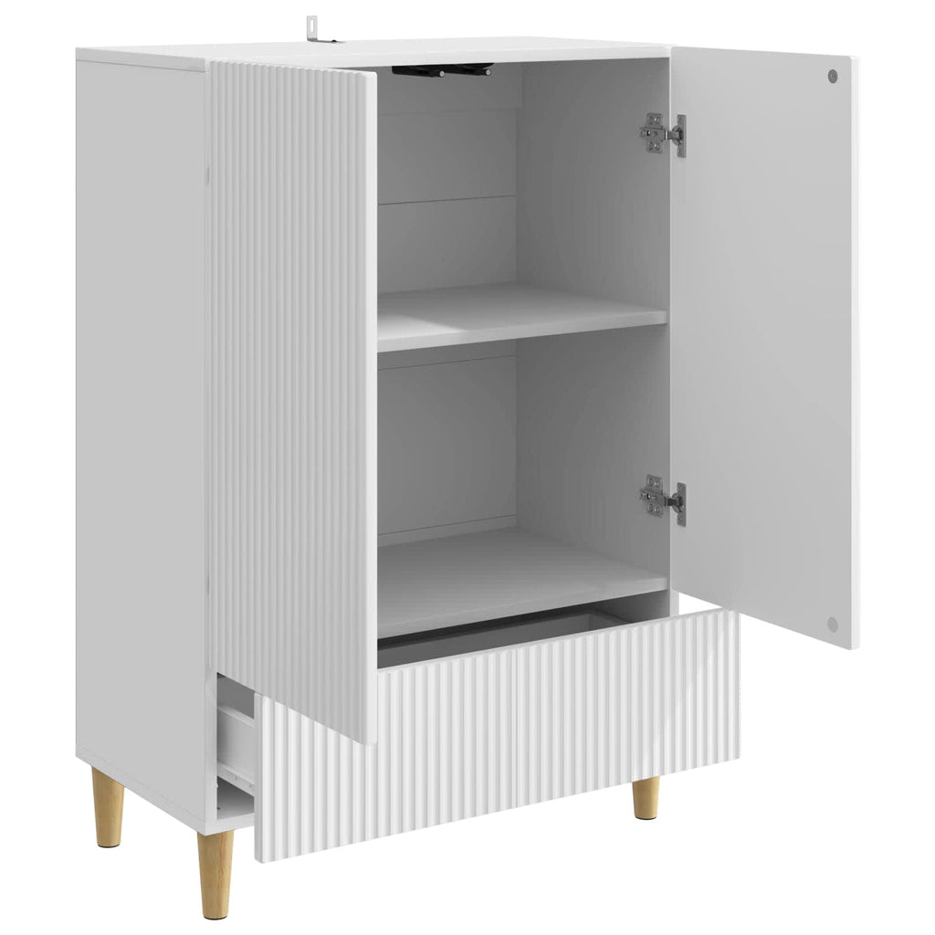 vidaXL Bufet Biały wysoki połysk 66 x 34,5 x 95 cm Drewno inżynieryjne