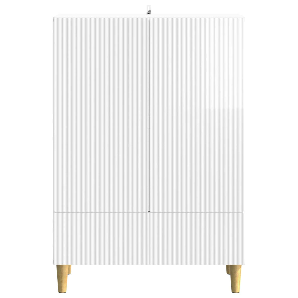 vidaXL Bufet Biały wysoki połysk 66 x 34,5 x 95 cm Drewno inżynieryjne