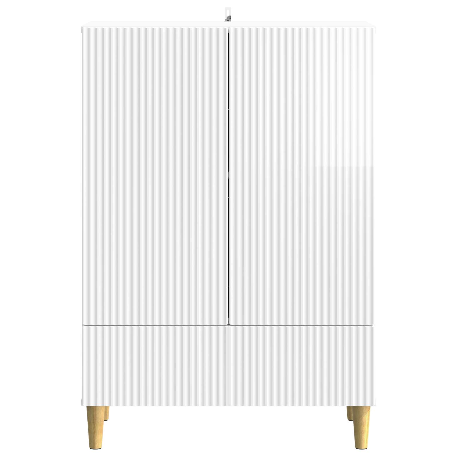 vidaXL Bufet Biały wysoki połysk 66 x 34,5 x 95 cm Drewno inżynieryjne