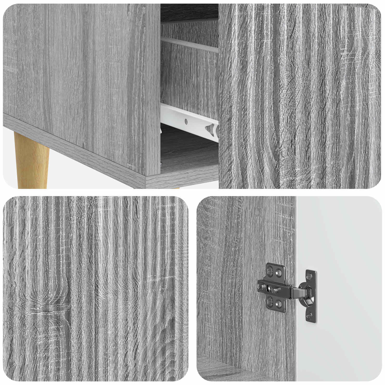 vidaXL Bufet Szary Sonoma 66 x 34,5 x 95 cm Drewno inżynieryjne