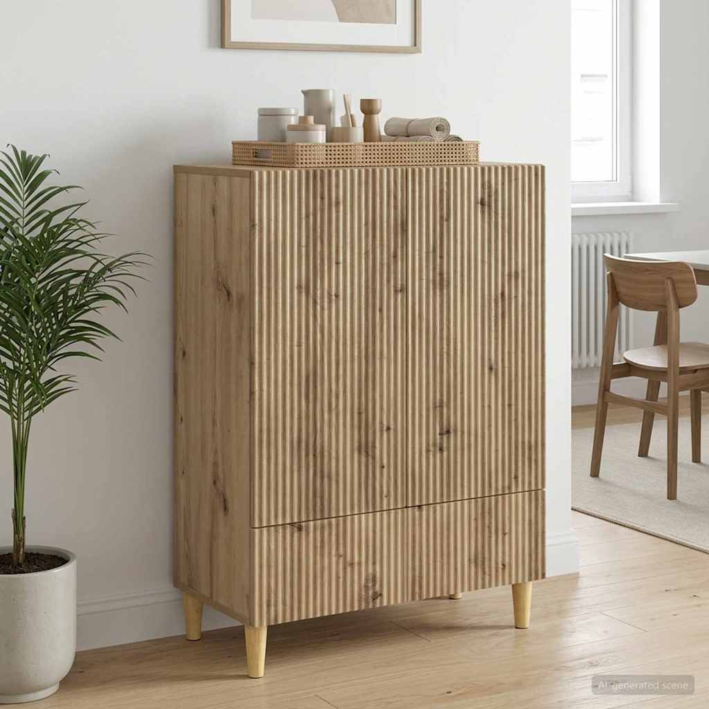 vidaXL Bufet Dąb artisan 66 x 34,5 x 95 cm Drewno inżynieryjne