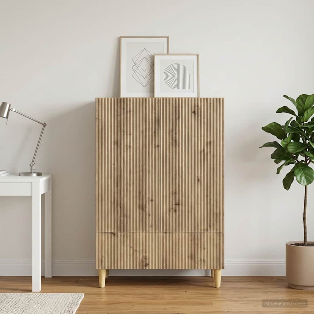 vidaXL Bufet Dąb artisan 66 x 34,5 x 95 cm Drewno inżynieryjne