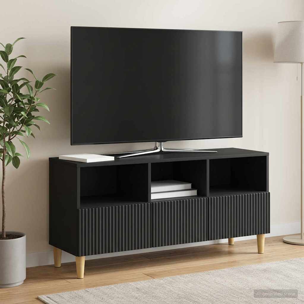 vidaXL Szafka pod telewizor z szufladą Czarny 102 x 34,5 x 50 cm