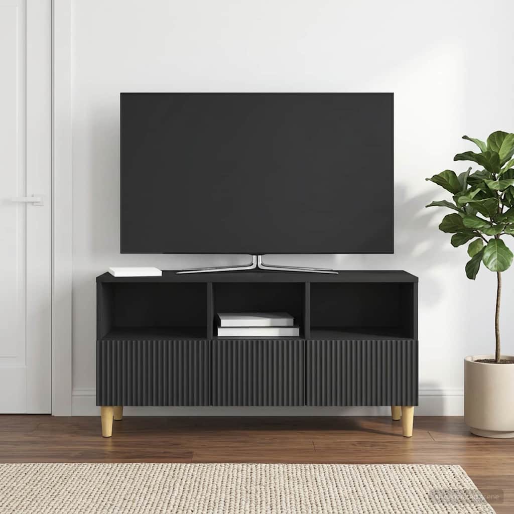 vidaXL Szafka pod telewizor z szufladą Czarny 102 x 34,5 x 50 cm