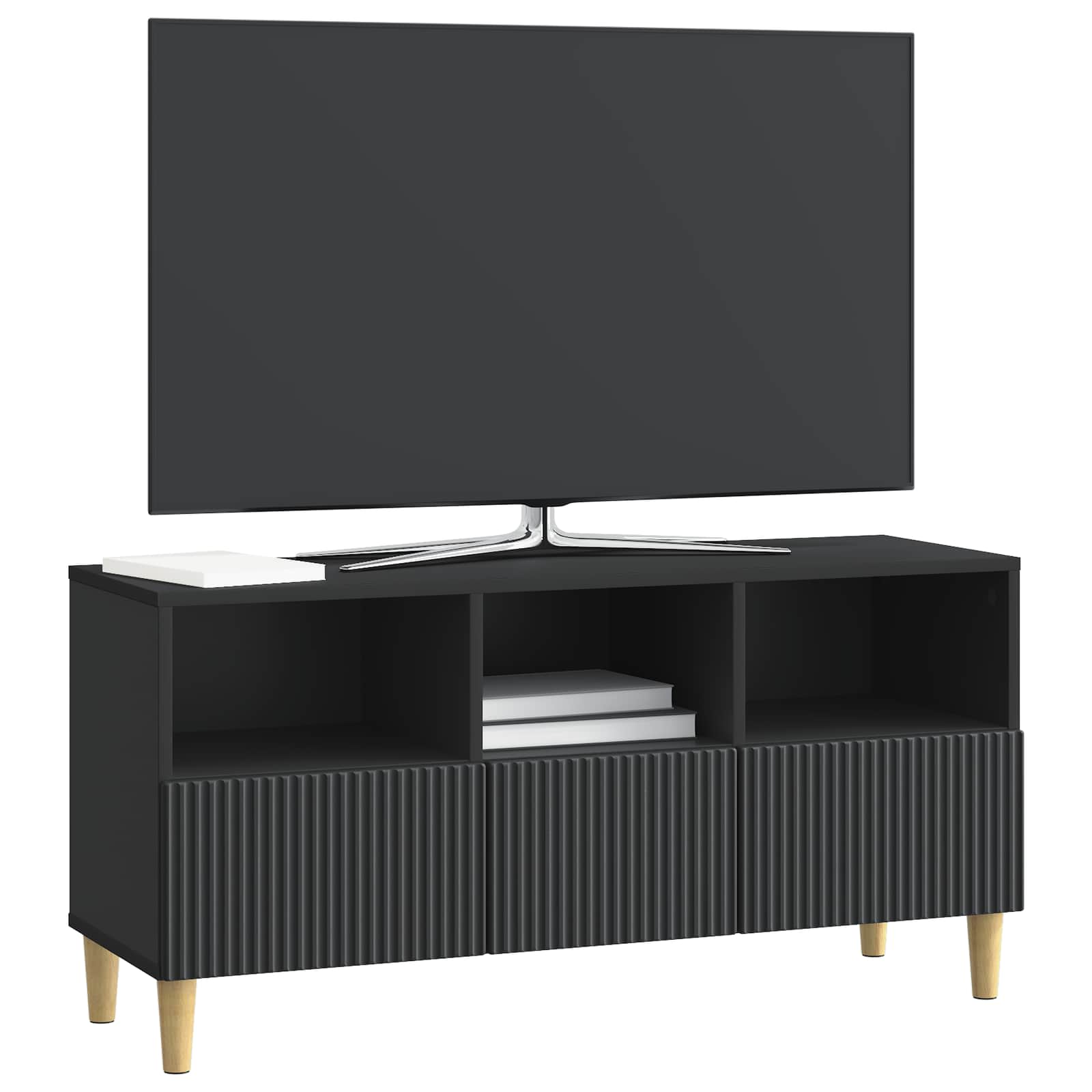 vidaXL Szafka pod telewizor z szufladą Czarny 102 x 34,5 x 50 cm
