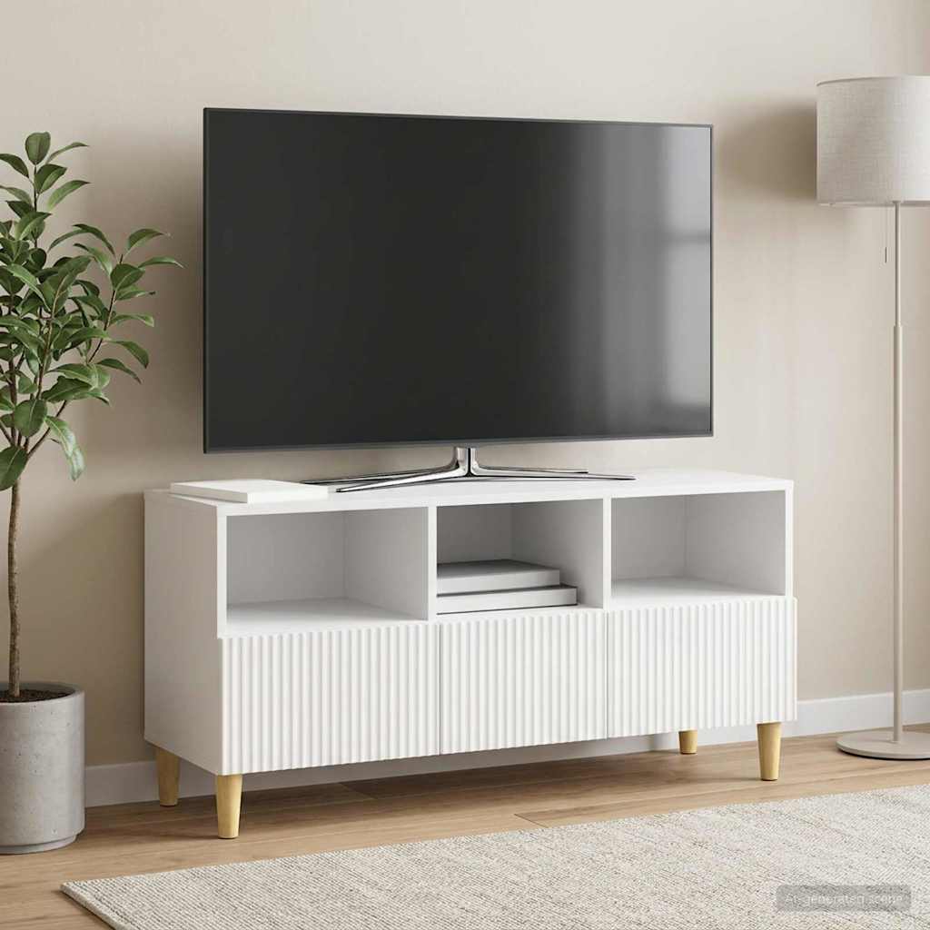 vidaXL Szafka pod telewizor Biały wysoki połysk 102 x 34,5 x 50 cm