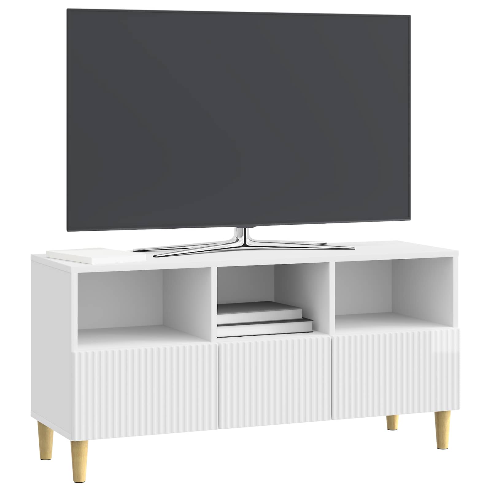 vidaXL Szafka pod telewizor Biały wysoki połysk 102 x 34,5 x 50 cm