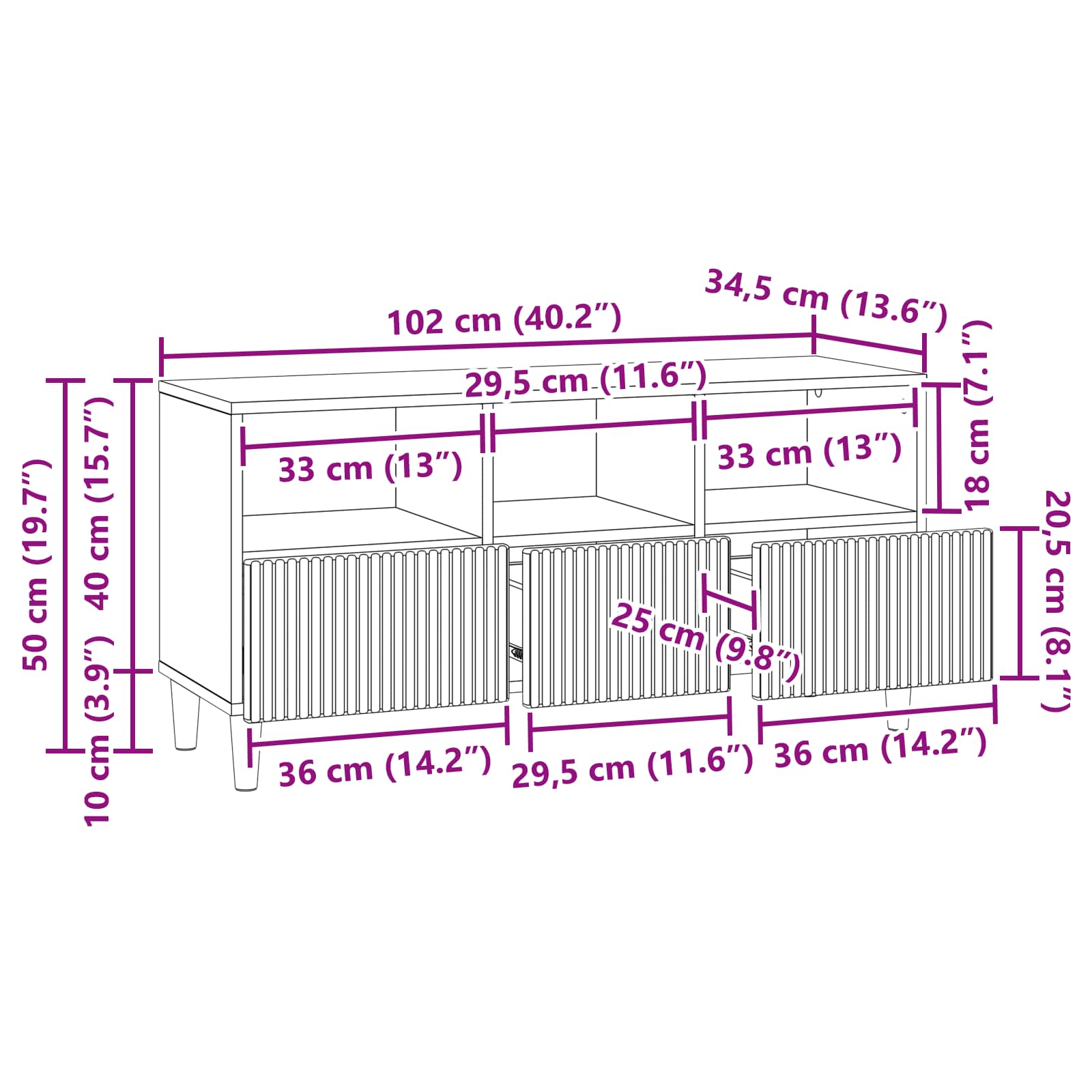 vidaXL Szafka pod telewizor Biały wysoki połysk 102 x 34,5 x 50 cm