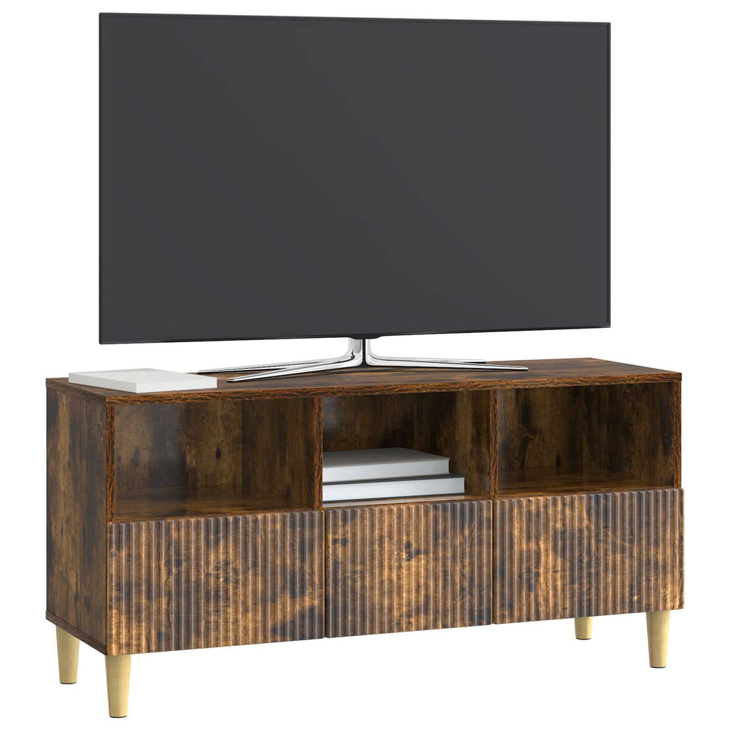 vidaXL Szafka pod telewizor z szufladą Dąb wędzony 102 x 34,5 x 50 cm