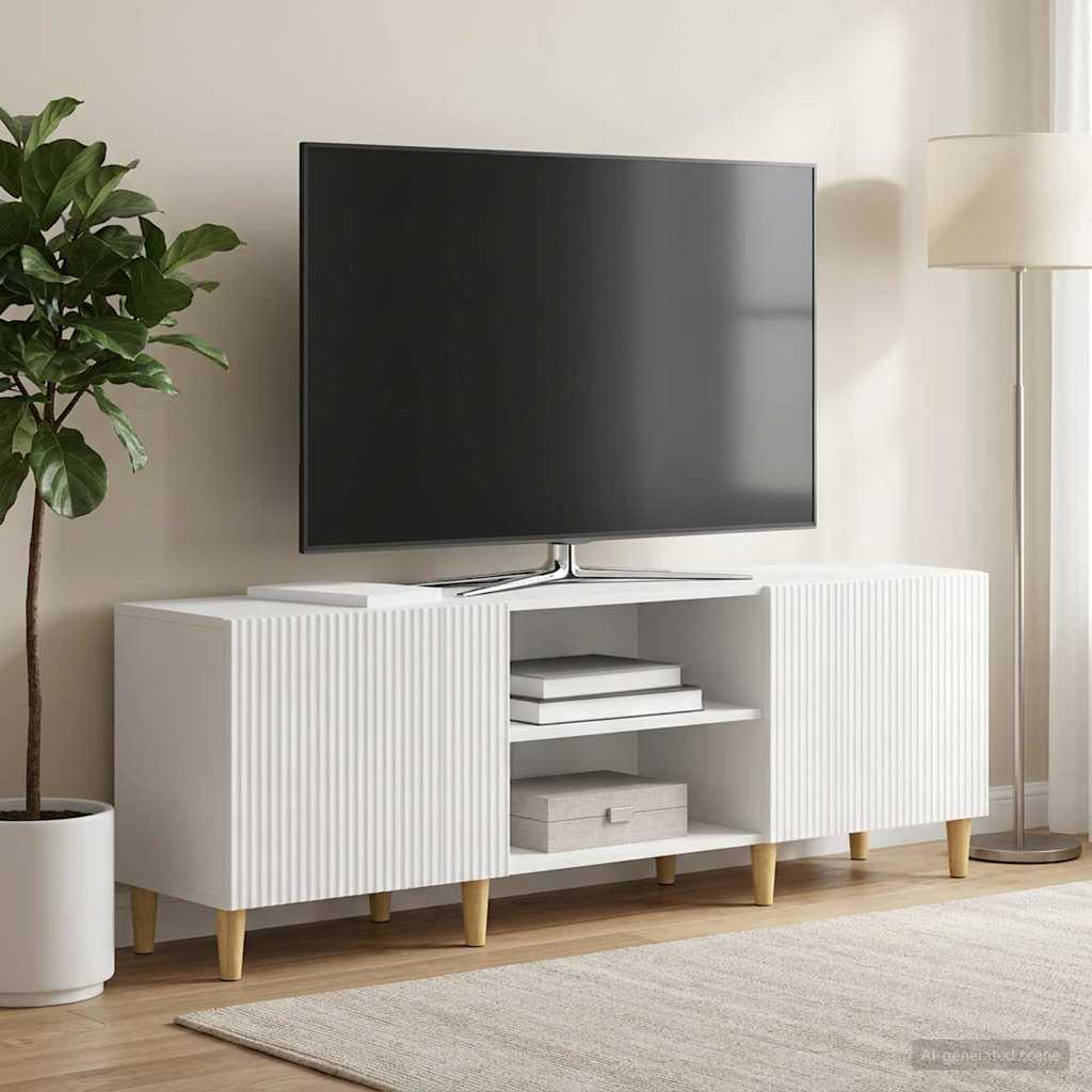 vidaXL Szafka pod telewizor Biały wysoki połysk 150 x 31 x 50 cm