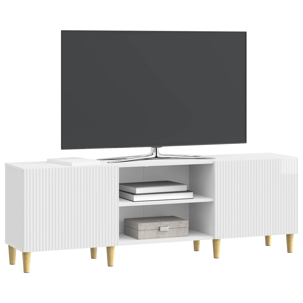 vidaXL Szafka pod telewizor Biały wysoki połysk 150 x 31 x 50 cm
