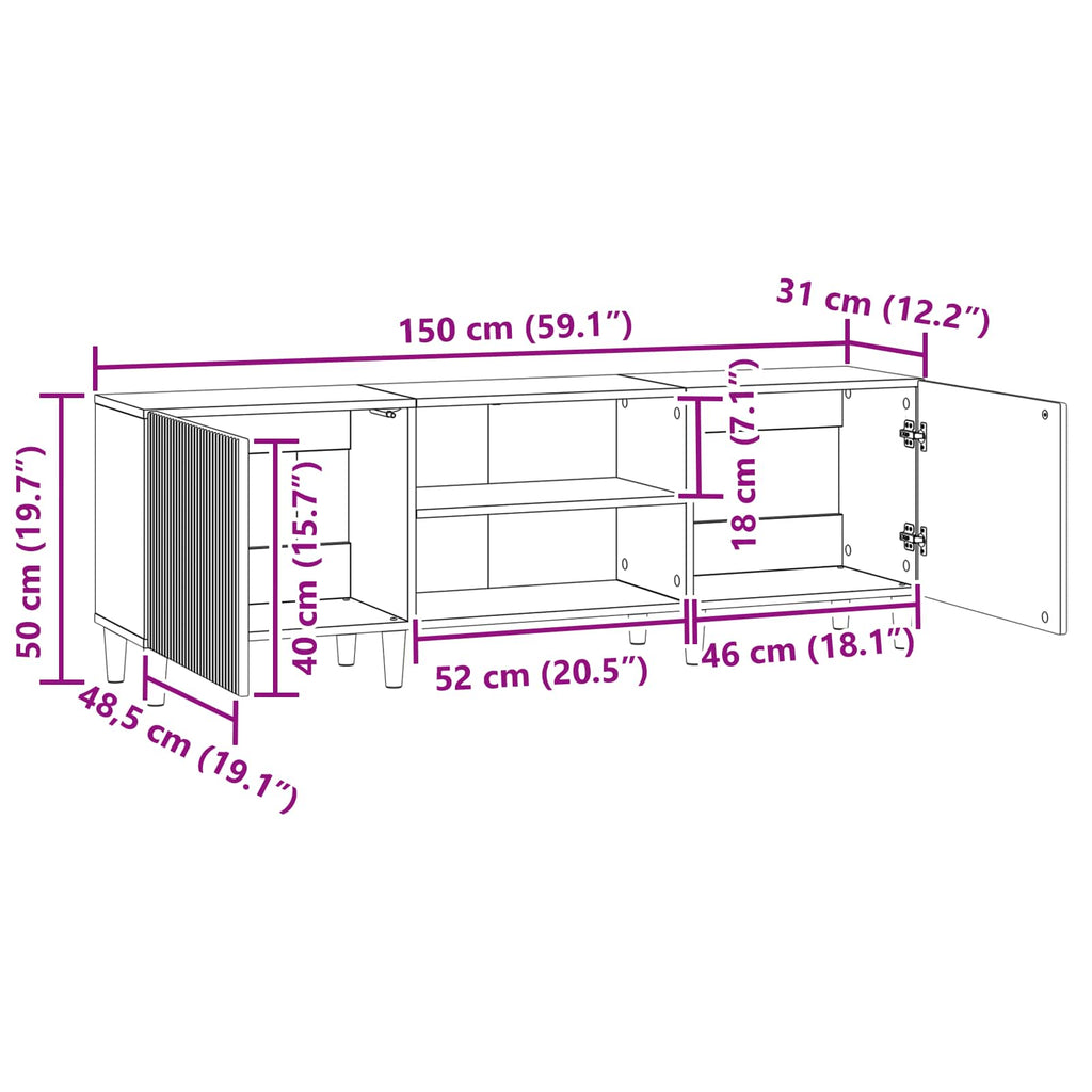 vidaXL Szafka pod telewizor Dąb artisan 150 x 31 x 50 cm