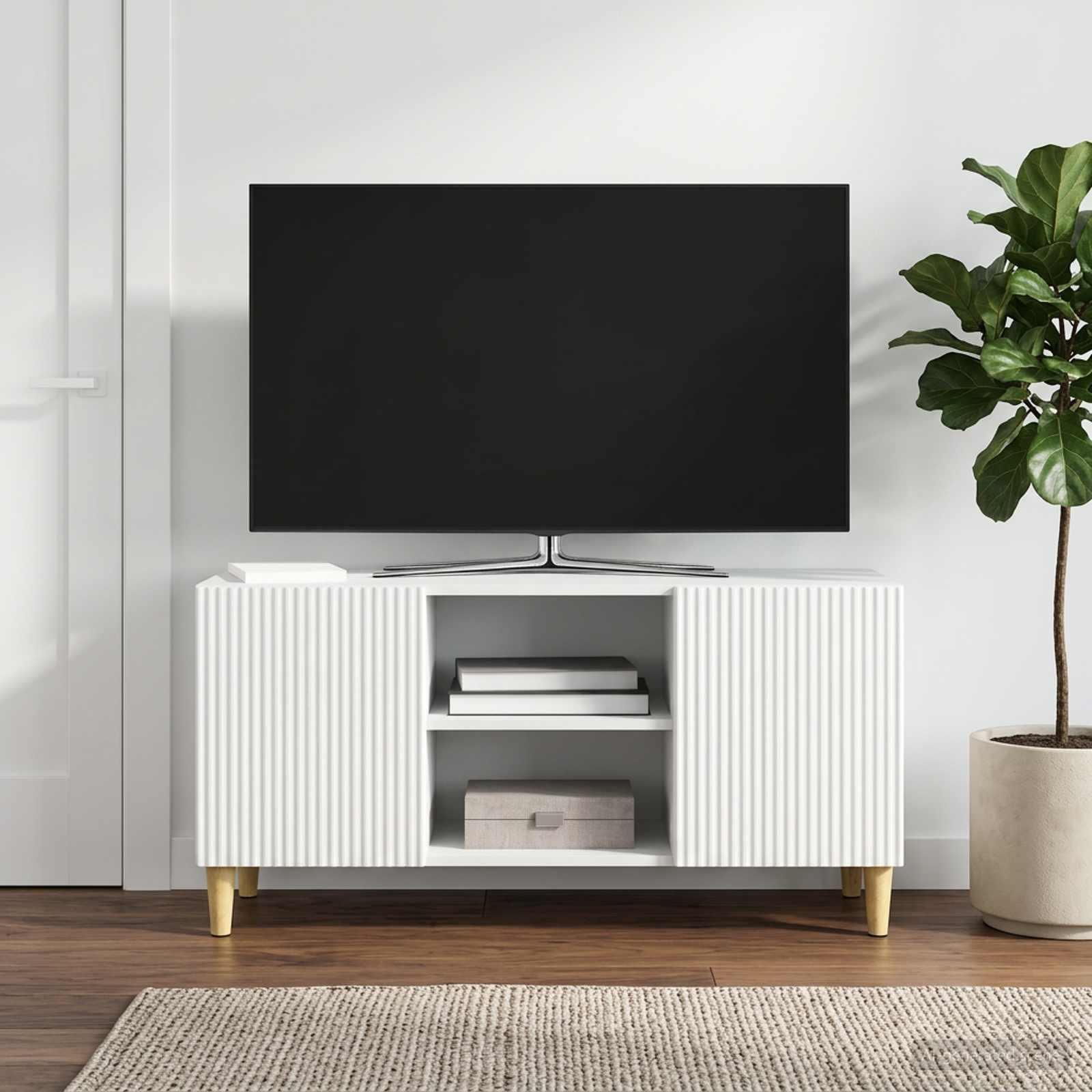 vidaXL Szafka pod telewizor Biały 102 x 34,5 x 50 cm