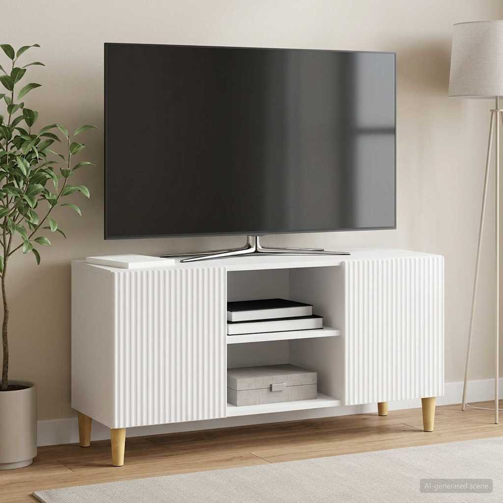 vidaXL Szafka pod telewizor Biały wysoki połysk 102 x 34,5 x 50 cm
