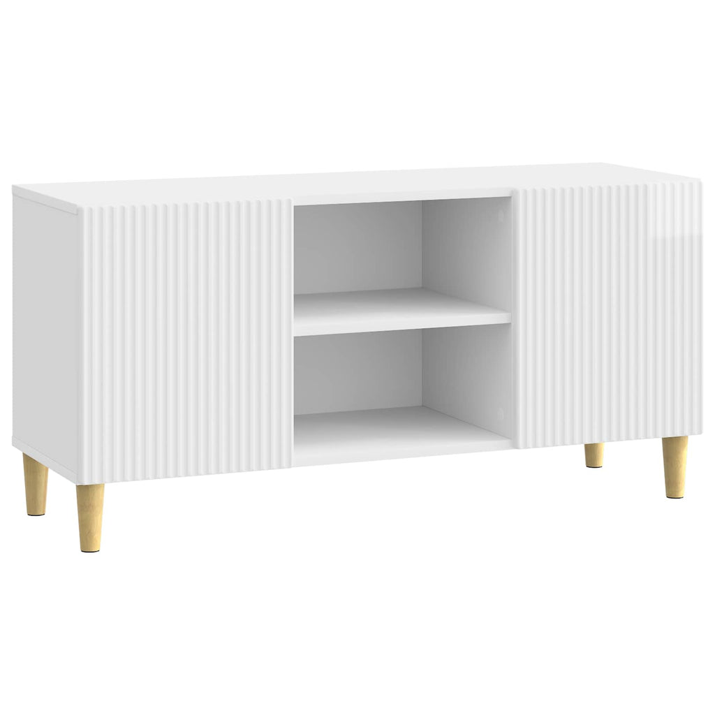 vidaXL Szafka pod telewizor Biały wysoki połysk 102 x 34,5 x 50 cm
