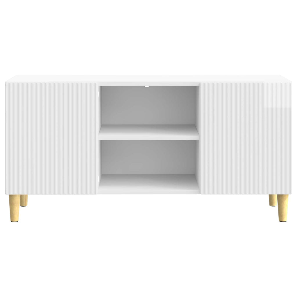 vidaXL Szafka pod telewizor Biały wysoki połysk 102 x 34,5 x 50 cm