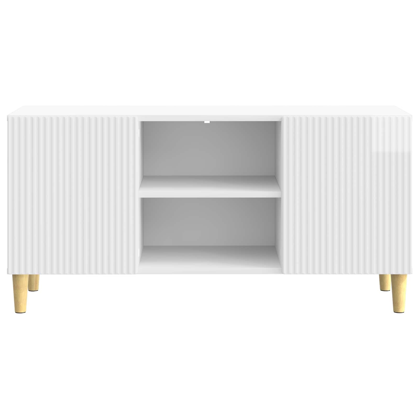 vidaXL Szafka pod telewizor Biały wysoki połysk 102 x 34,5 x 50 cm