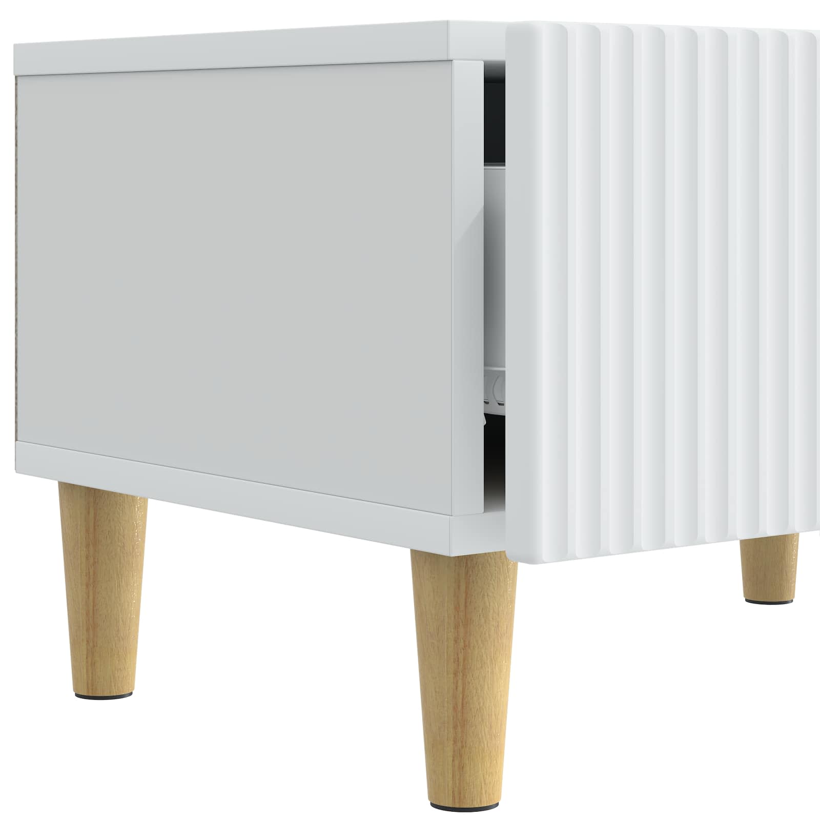 vidaXL Szafka pod telewizor z szufladą Biały 147 x 34,5 x 30 cm