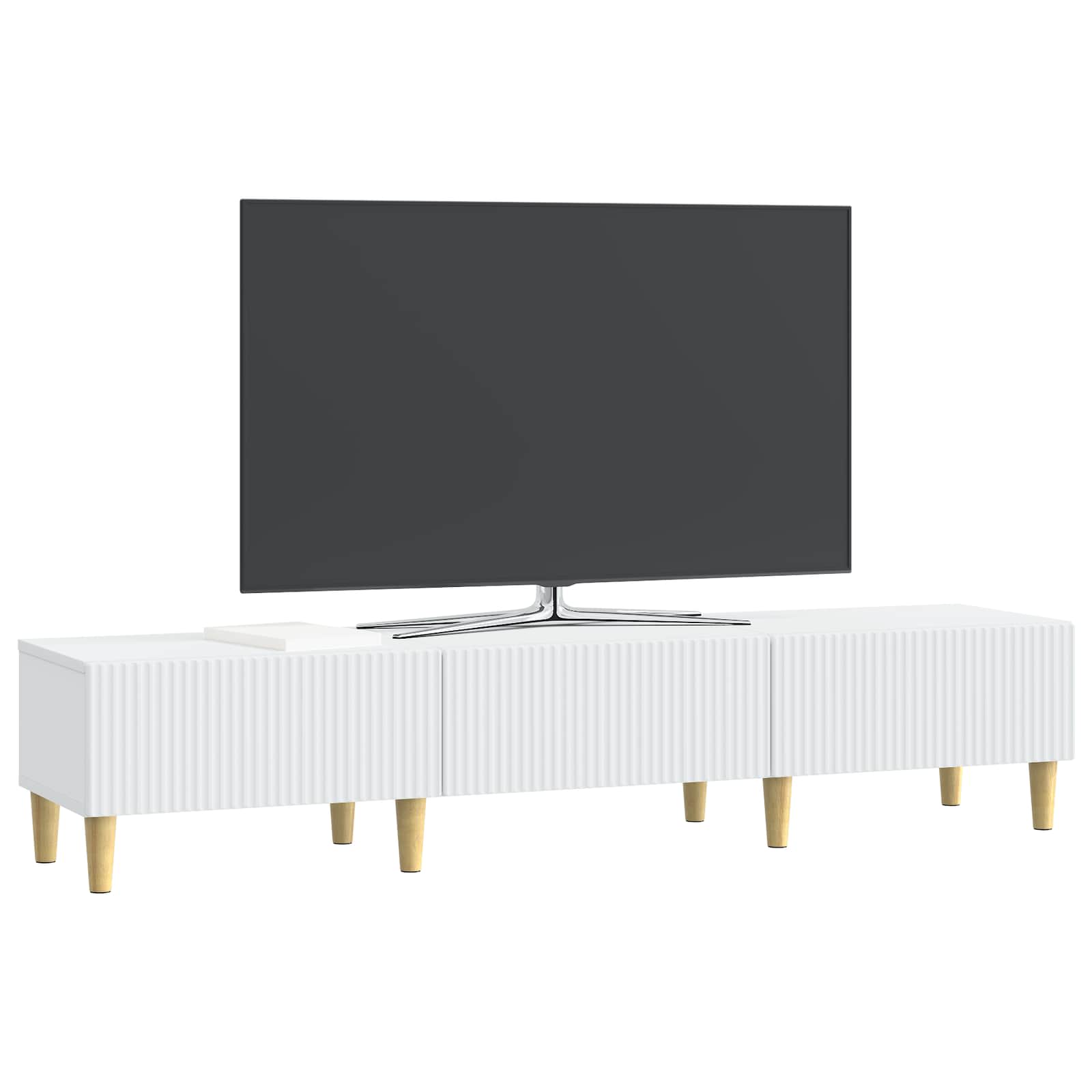 vidaXL Szafka pod telewizor z szufladą Biały 147 x 34,5 x 30 cm