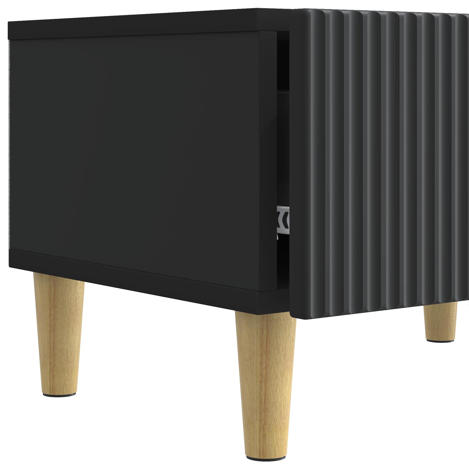 vidaXL Szafka pod telewizor z szufladą Czarny 147 x 34,5 x 30 cm