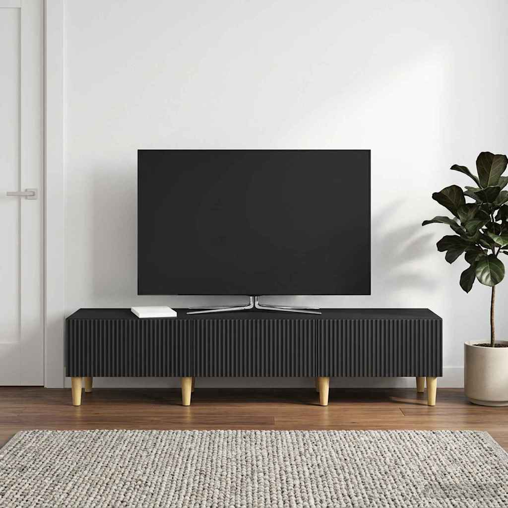 vidaXL Szafka pod telewizor z szufladą Czarny 147 x 34,5 x 30 cm