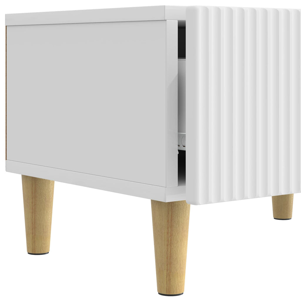 vidaXL Szafka pod telewizor Biały wysoki połysk 147 x 34,5 x 30 cm
