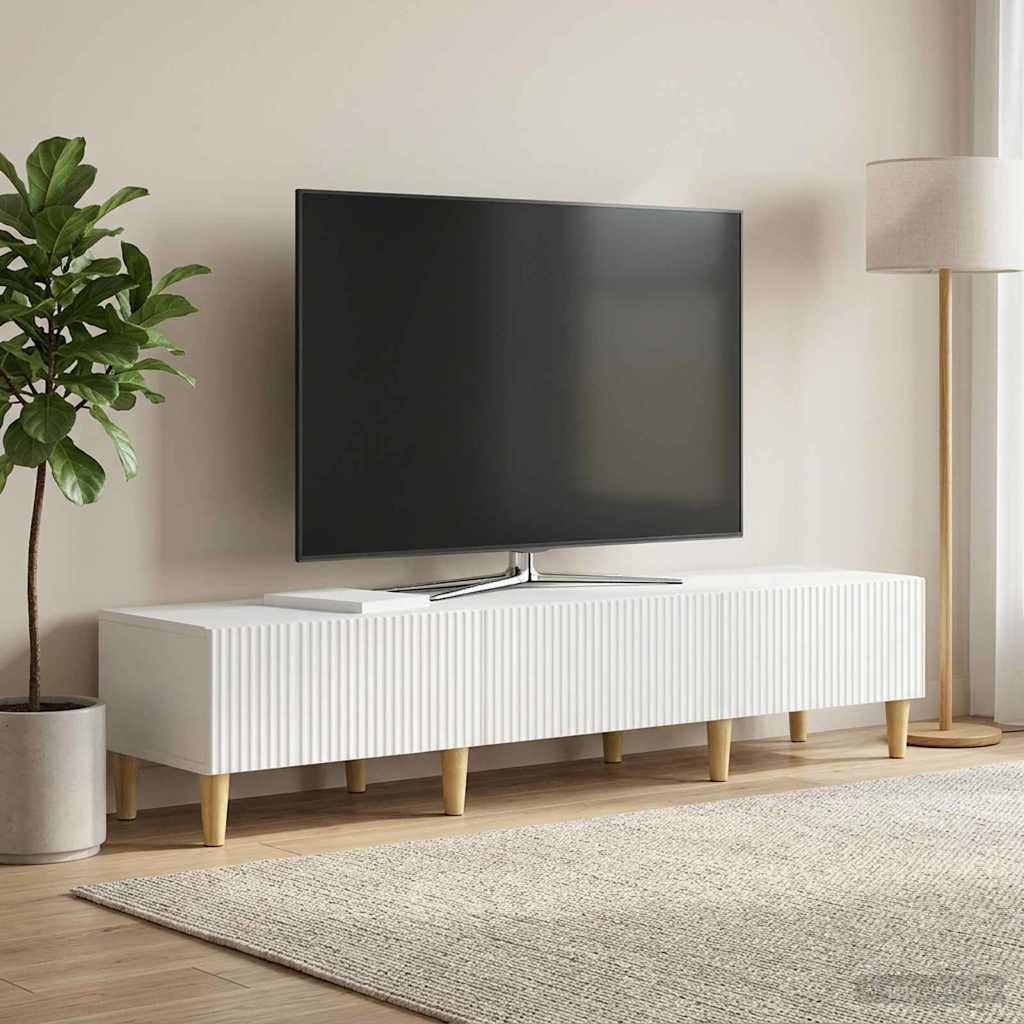 vidaXL Szafka pod telewizor Biały wysoki połysk 147 x 34,5 x 30 cm