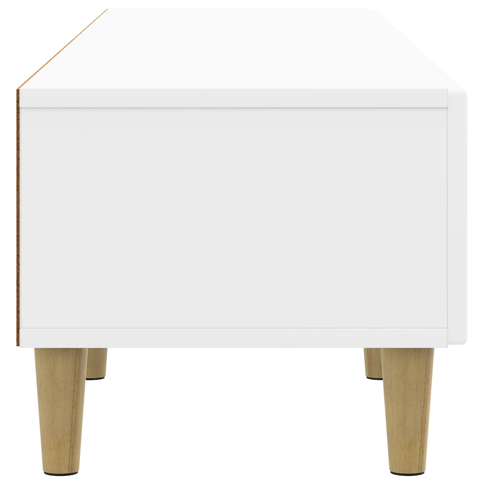 vidaXL Szafka pod telewizor Biały wysoki połysk 147 x 34,5 x 30 cm