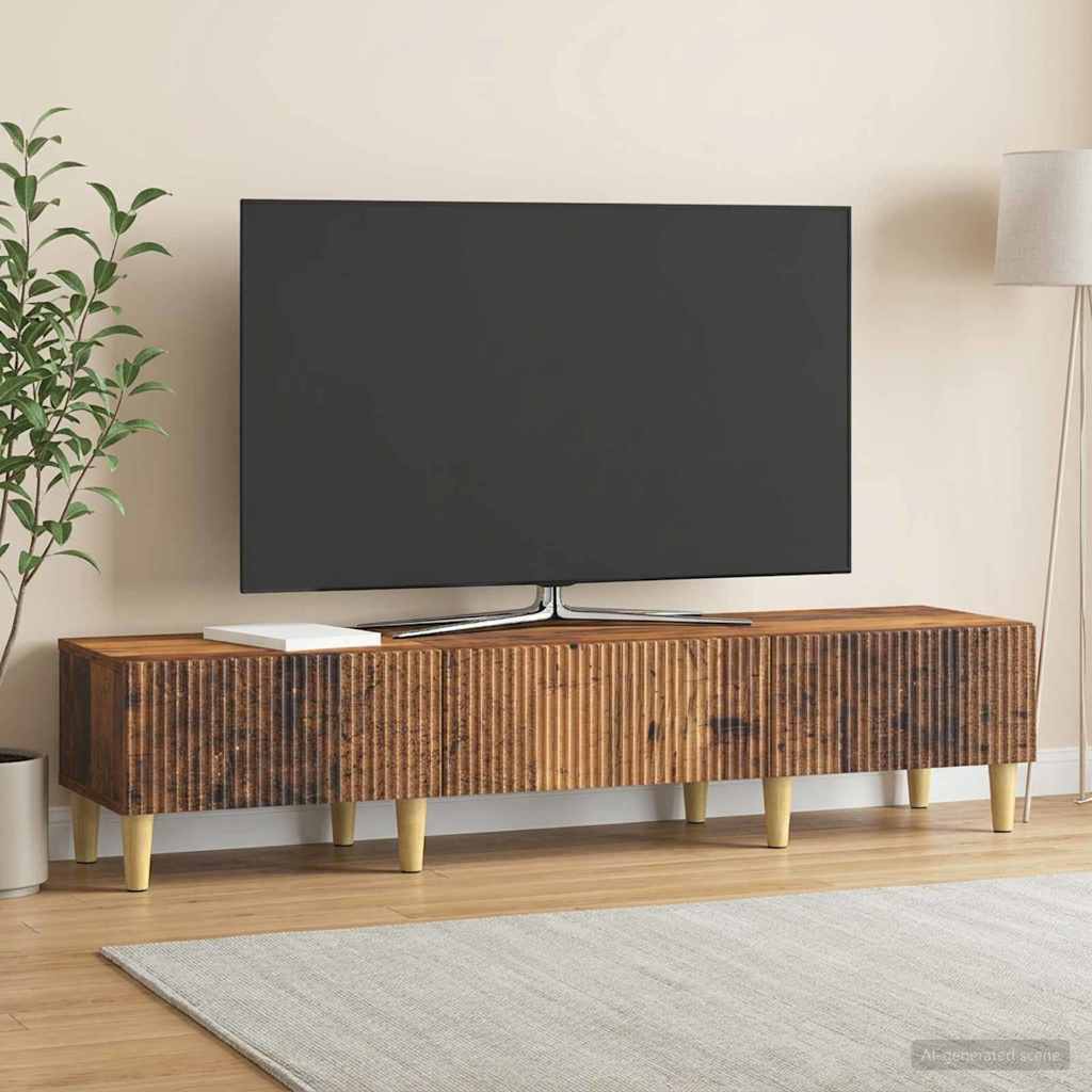 vidaXL Szafka pod telewizor z szufladą Stare drewno 147 x 34,5 x 30 cm