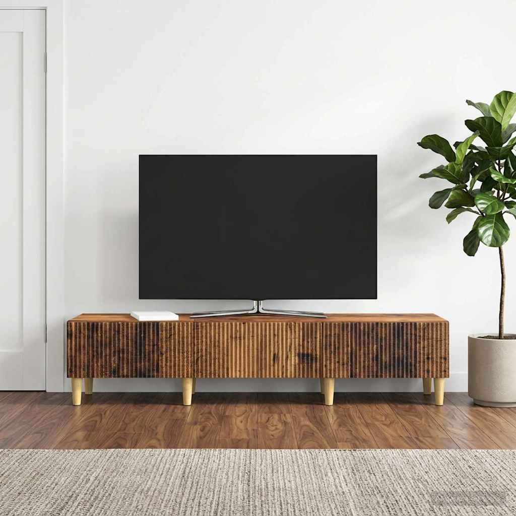 vidaXL Szafka pod telewizor z szufladą Stare drewno 147 x 34,5 x 30 cm