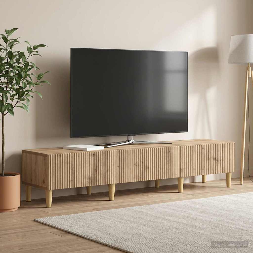 vidaXL Szafka pod telewizor 147 x 34,5 x 30 cm Dąb artisan