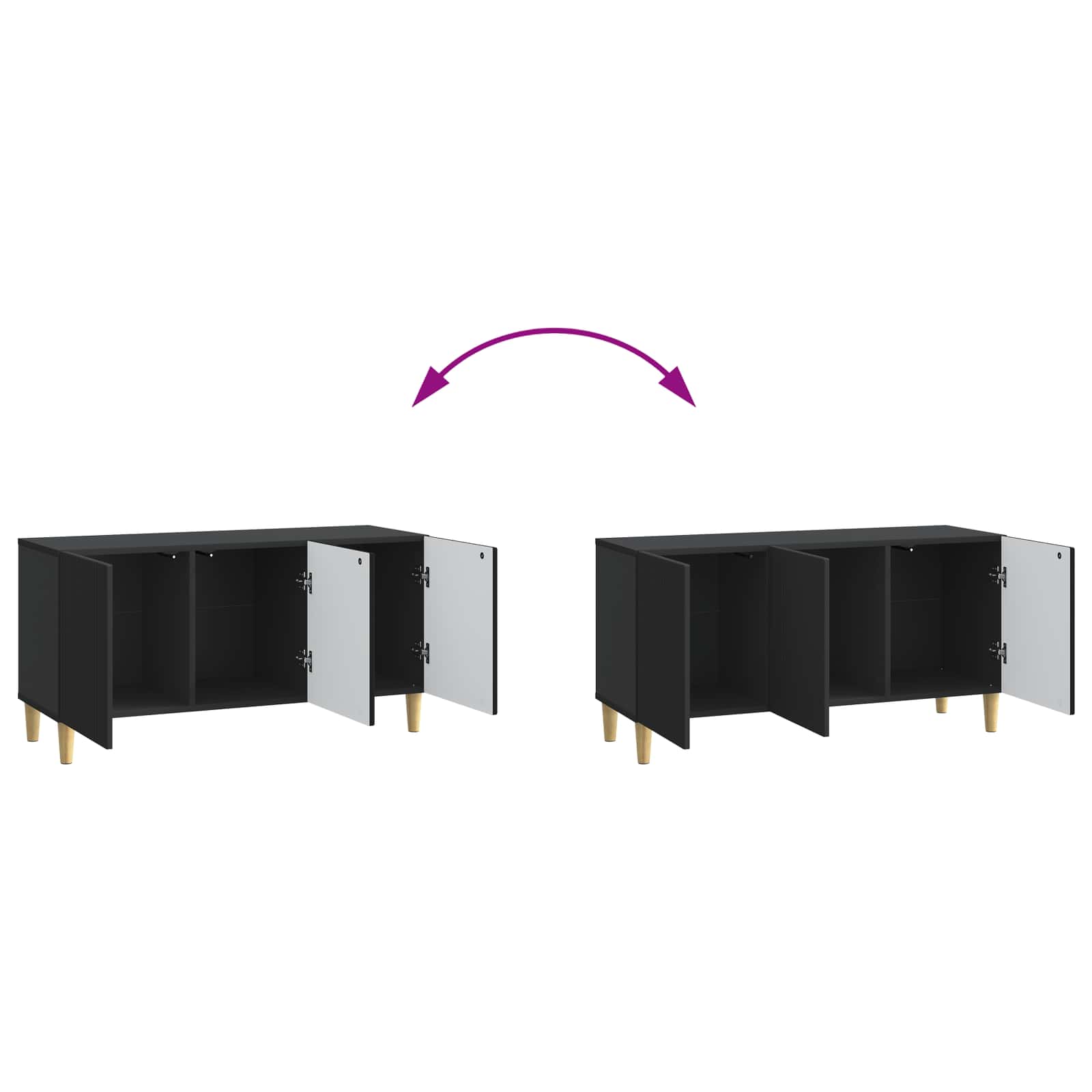 vidaXL Szafka pod telewizor Czarny 99 x 34,5 x 50 cm