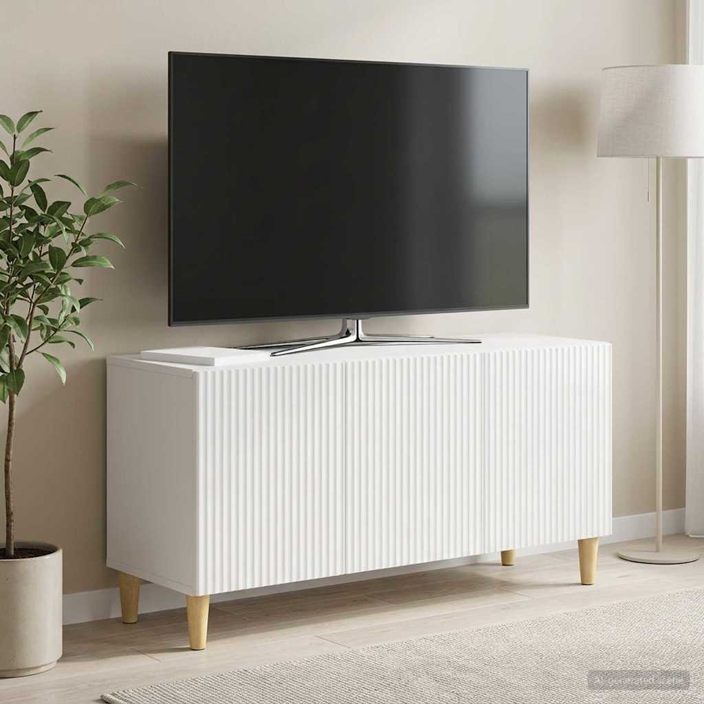 vidaXL Szafka pod telewizor Biały wysoki połysk 99 x 34,5 x 50 cm
