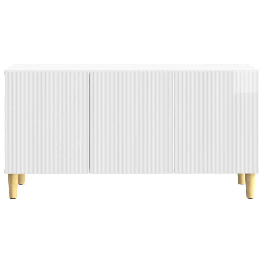 vidaXL Szafka pod telewizor Biały wysoki połysk 99 x 34,5 x 50 cm