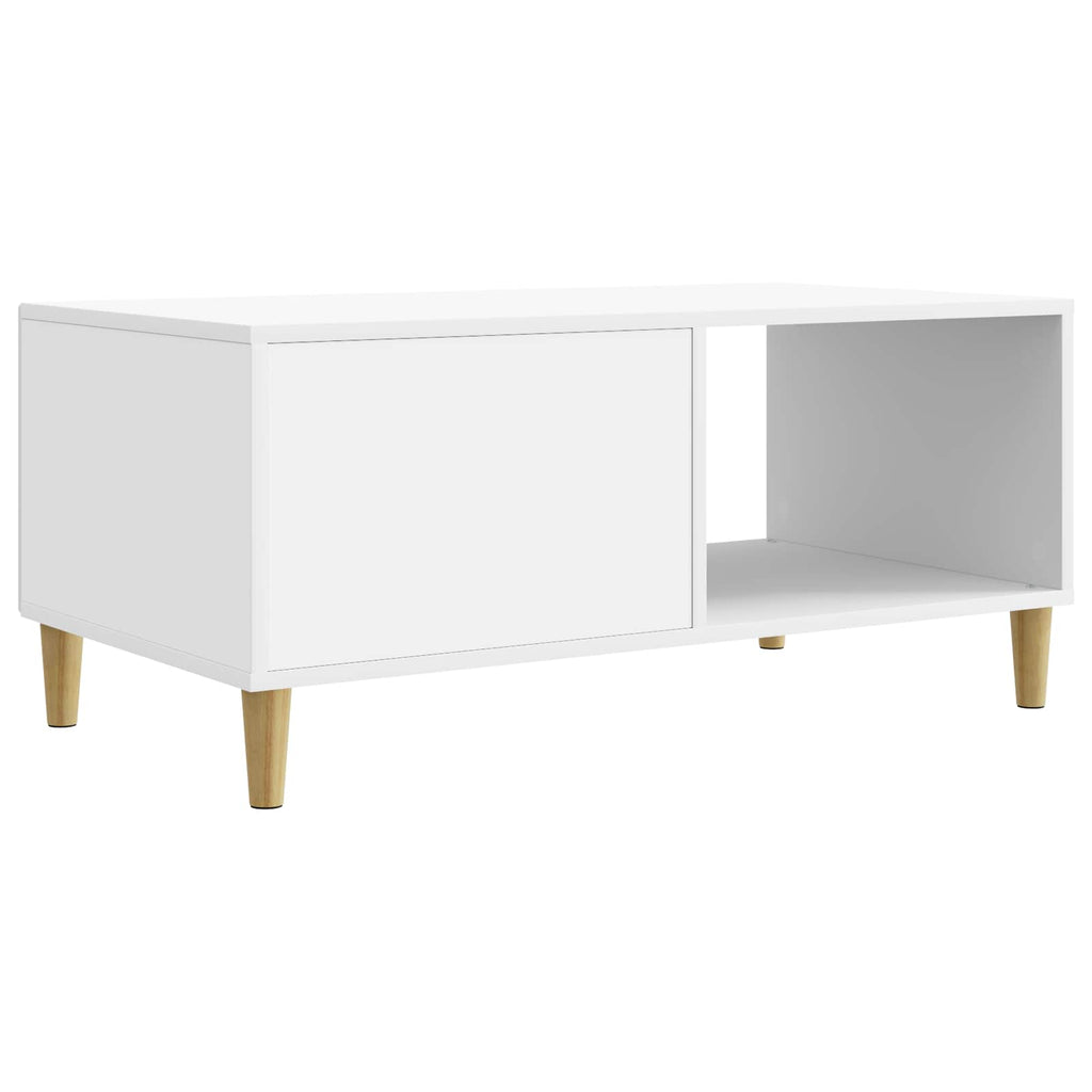 vidaXL Stolik kawowy Biały 90 x 50 x 40 cm Drewno inżynieryjne