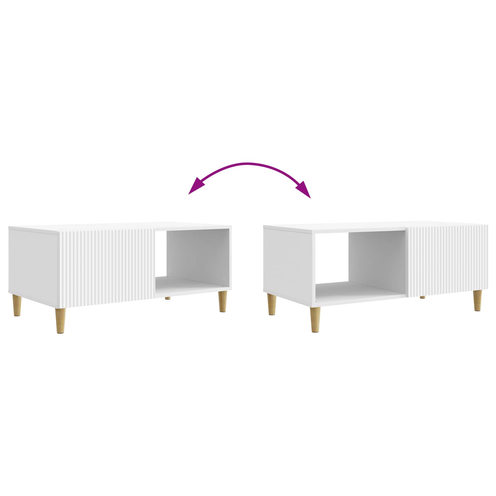 vidaXL Stolik kawowy Biały 90 x 50 x 40 cm Drewno inżynieryjne