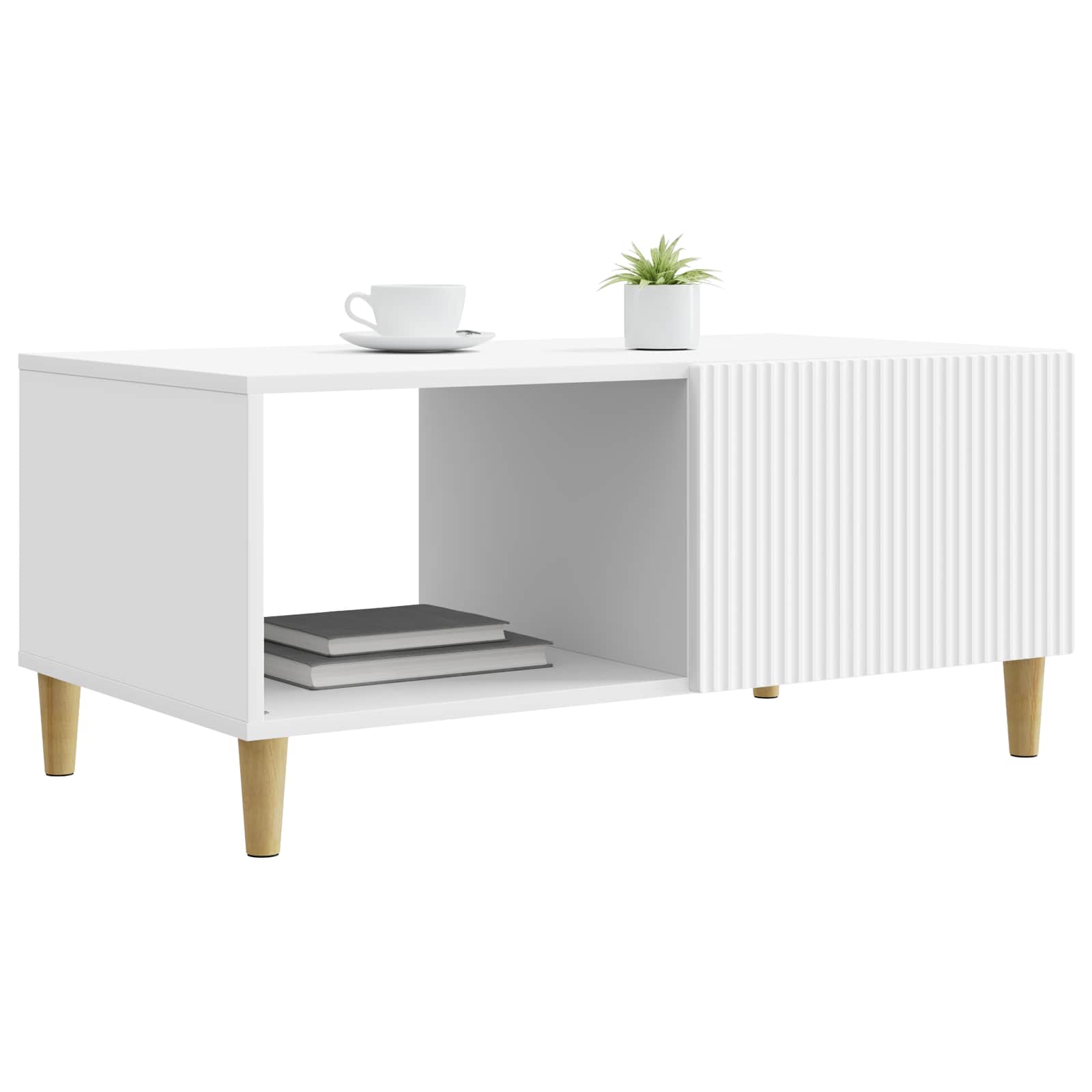 vidaXL Stolik kawowy Biały 90 x 50 x 40 cm Drewno inżynieryjne
