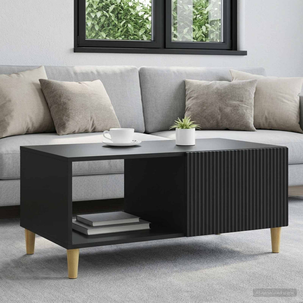 vidaXL Stolik kawowy Czarny 90 x 50 x 40 cm Drewno inżynieryjne