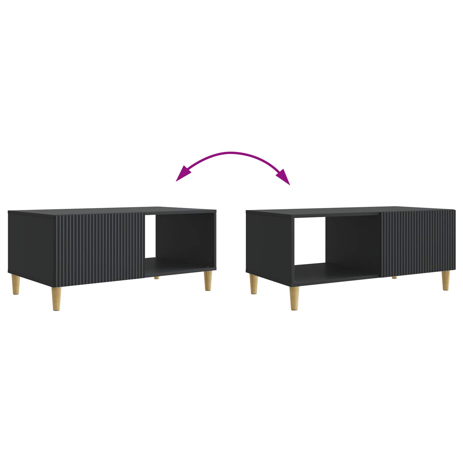 vidaXL Stolik kawowy Czarny 90 x 50 x 40 cm Drewno inżynieryjne