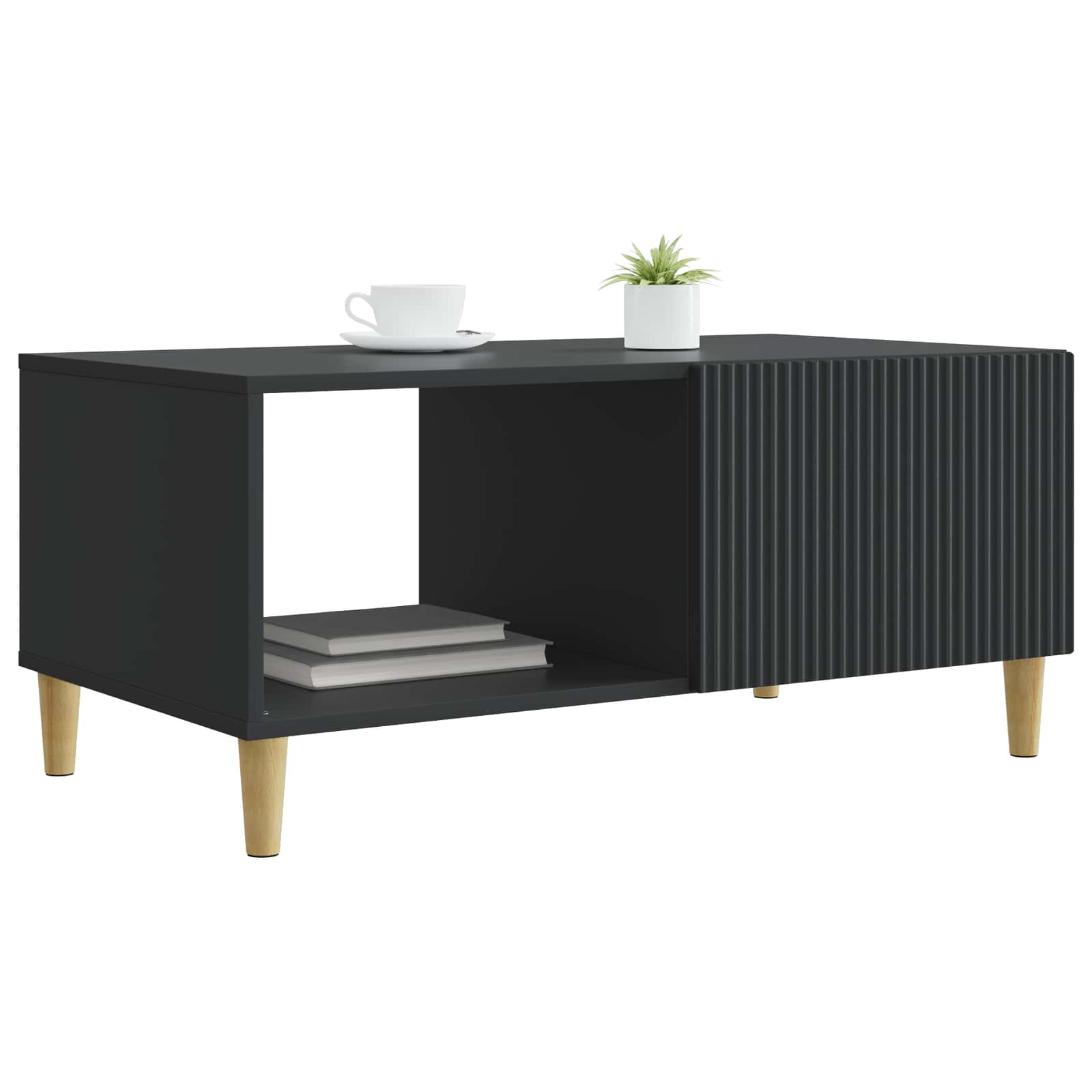 vidaXL Stolik kawowy Czarny 90 x 50 x 40 cm Drewno inżynieryjne